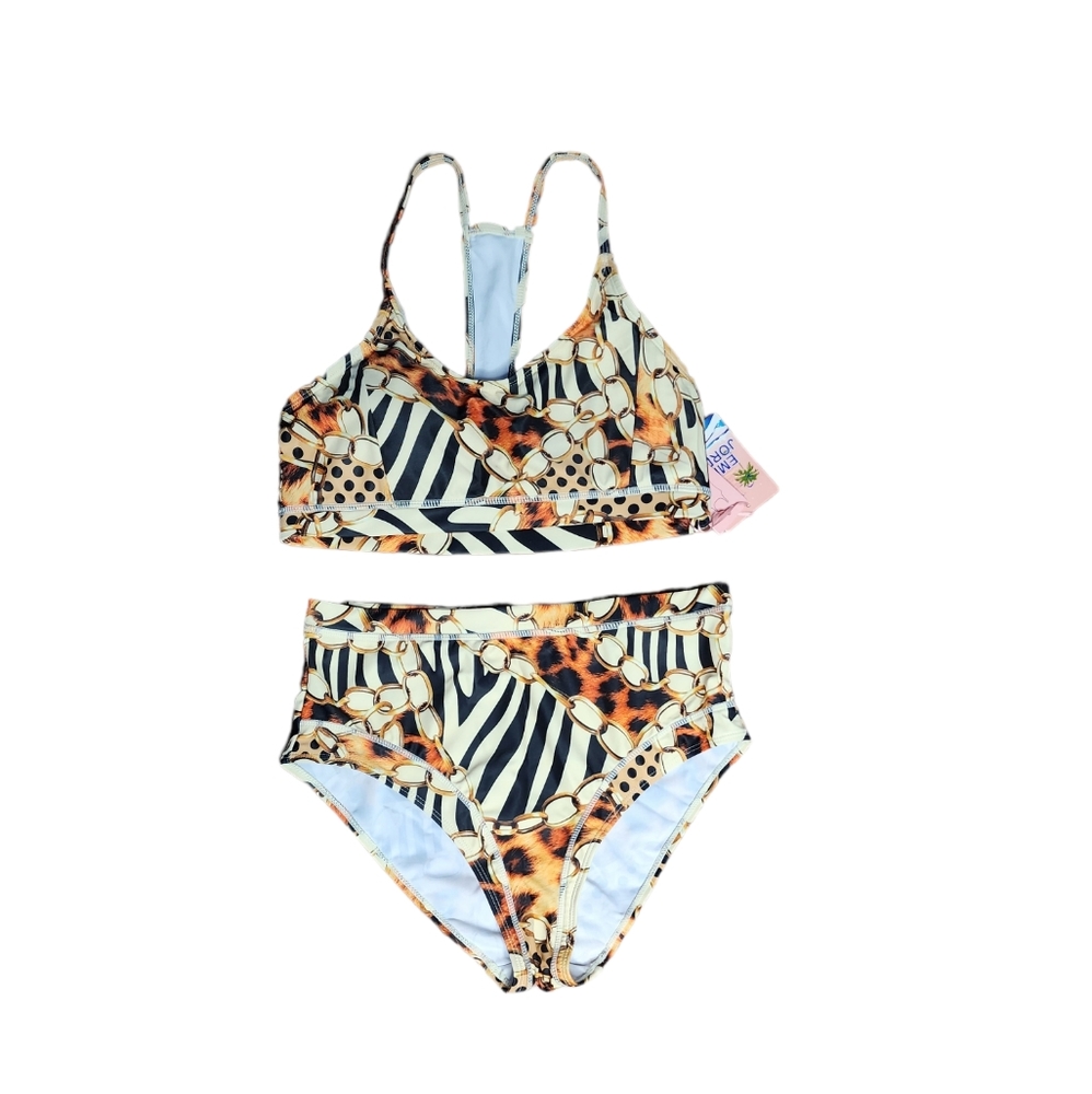 Emma Jordan women's printed 2 piece Swimwear  size L